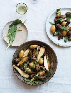 Wild garlic and lamb salad