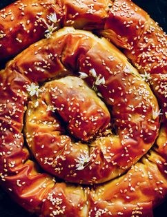 Wild garlic and nettle spanakopita