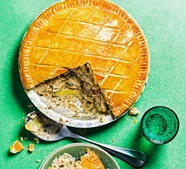 Wild garlic, chicken & leek pie