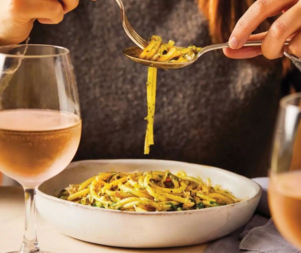 Wild garlic crab 'carbonara'