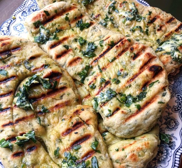Wild garlic flatbread