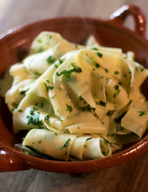 Wild garlic (or ramps) pasta