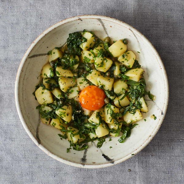 Wild garlic potato 'risotto'