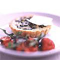 Wild greens and yoghurt tart with cornmeal crust