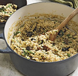 Wild mushroom and arugula risotto