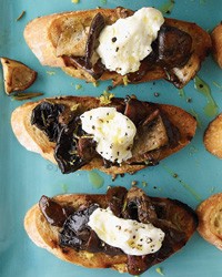 Wild mushroom and burrata bruschetta