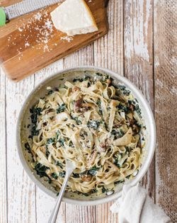 Wild mushroom and kale tagliatelle