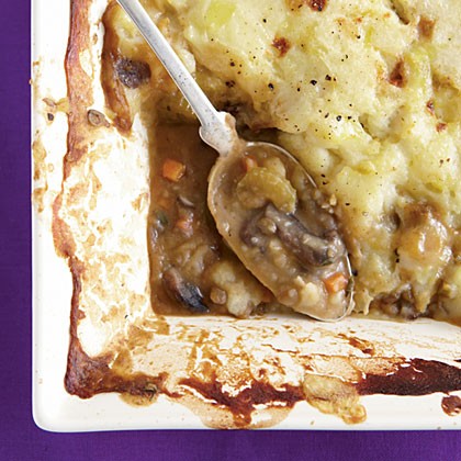 Wild mushroom and lentil cottage pie