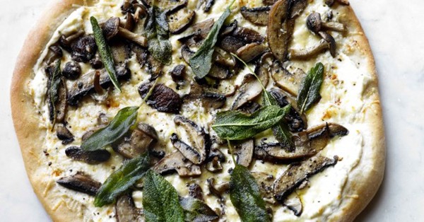 Wild mushroom and sage pizzas