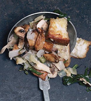 Wild mushroom and spinach stuffing