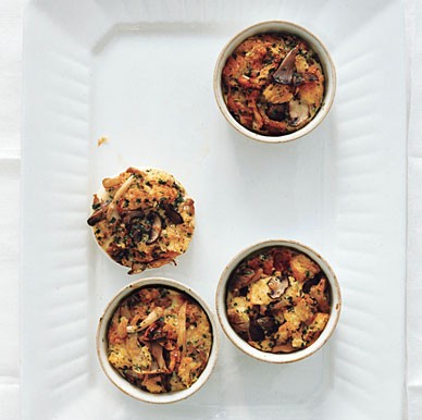 Wild-mushroom bread pudding