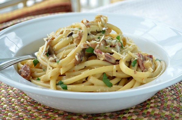 Wild mushroom carbonara