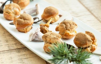 Wild mushroom choux buns