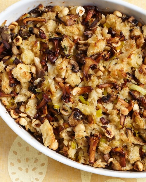 Wild mushroom, leek, and filbert dressing