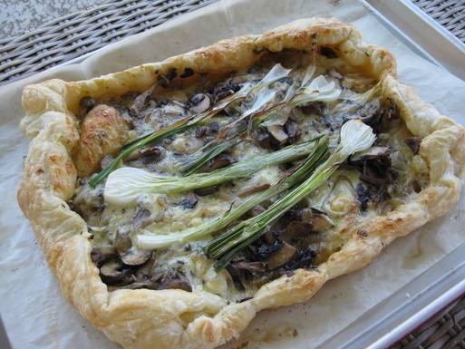 Wild mushroom onion galette with Brie