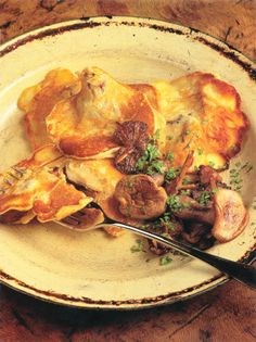 Wild mushroom pancakes
