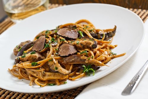 Wild mushroom pasta with truffles