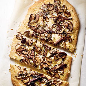 Wild mushroom pizza with truffle oil