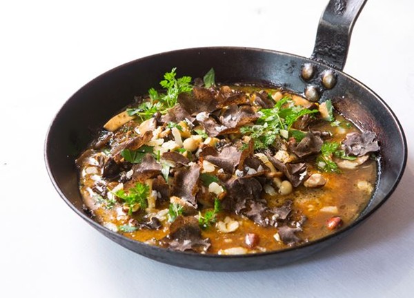 Wild mushroom ragout with soft black polenta