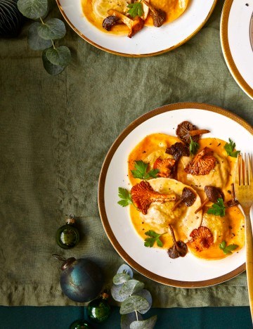 Wild mushroom ravioli
