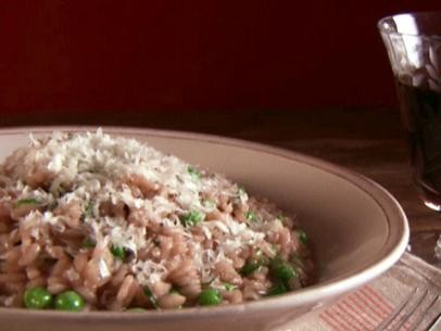 Wild mushroom risotto with peas