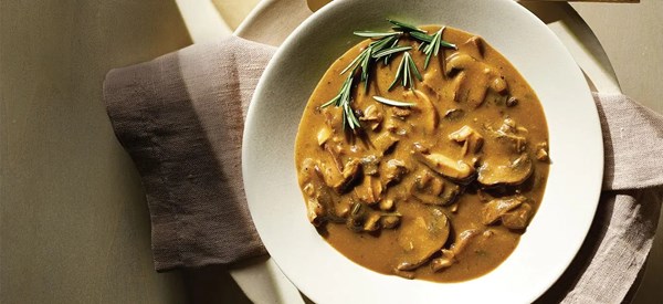 Wild mushroom soup with rosemary 