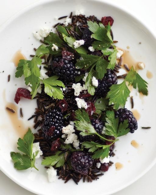 Wild rice & blackberry salad with chèvre