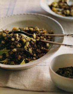 Wild rice & walnut pesto salad