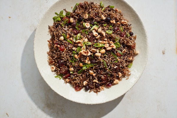 Wild rice and berries with popped rice