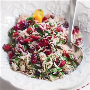 Wild rice and cranberry salad