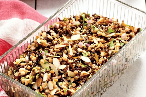 Wild rice and lentil salad