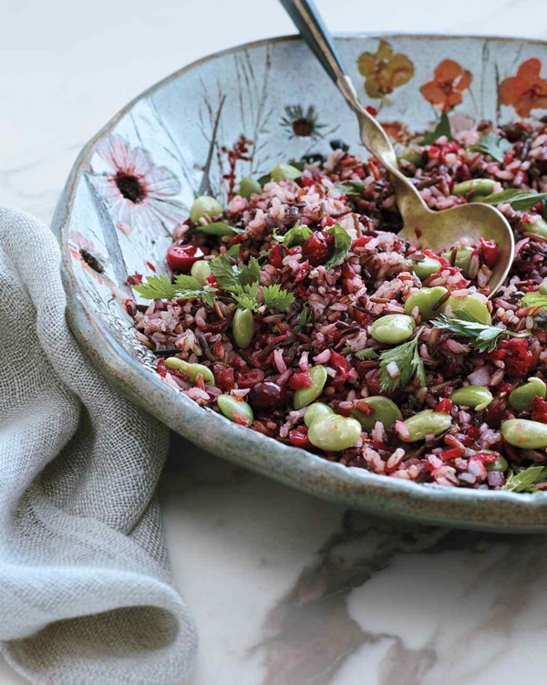 Wild-rice and lima-bean salad with cranberry relish