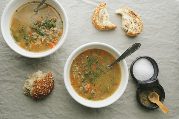 Wild rice and mushroom soup