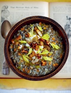 Wild rice and mushroom soup