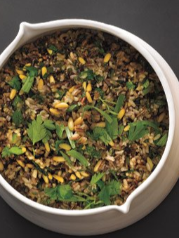 Wild rice and pine nut salad
