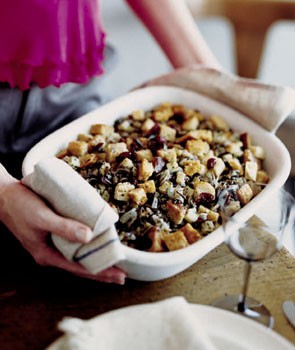 Wild rice, apple, and dried-cranberry stuffing