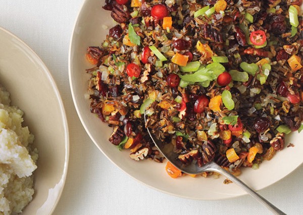 Wild rice, fruit, and pecan stuffing