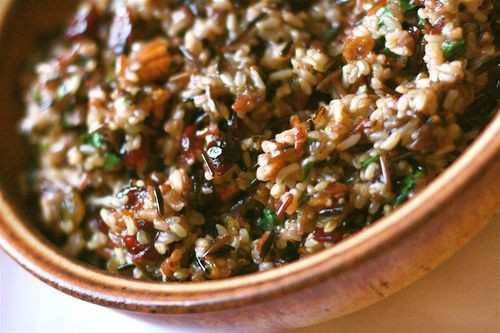 Wild-rice pilaf with cranberries and pecans