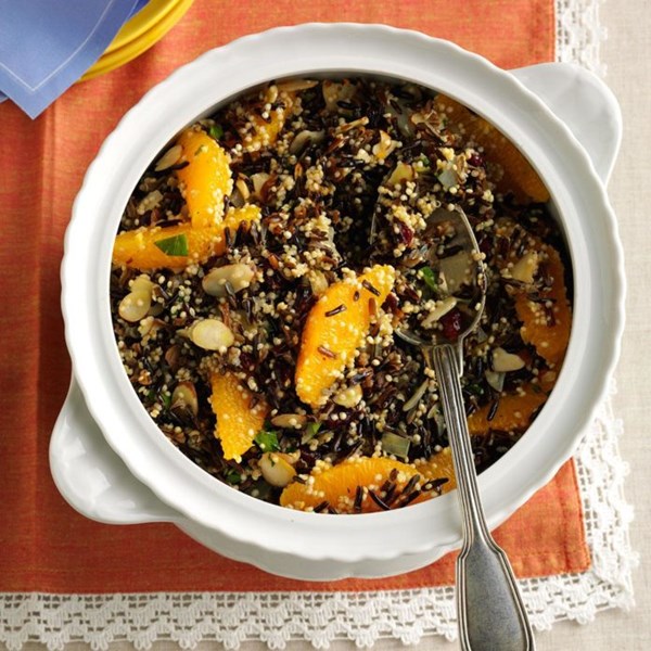 Wild rice, quinoa and cranberry salad