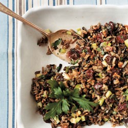 Wild rice salad with dried sour cherries
