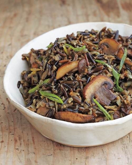 Wild rice with balsamic mushrooms