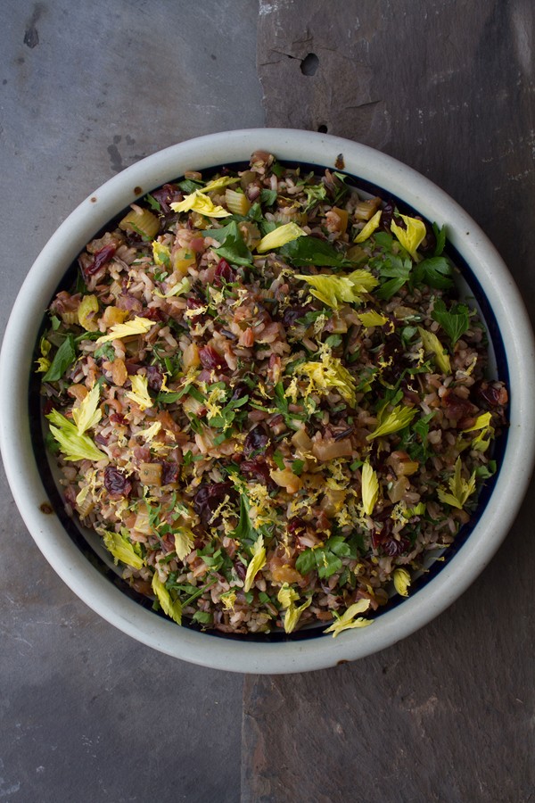 Wild rice with dried cherries