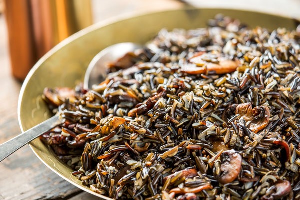 Wild rice with mushrooms