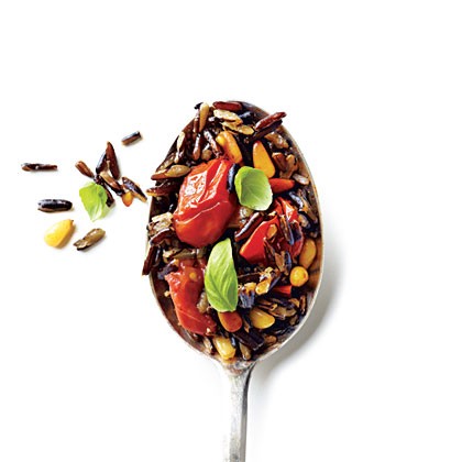 Wild rice with tomatoes and pine nuts