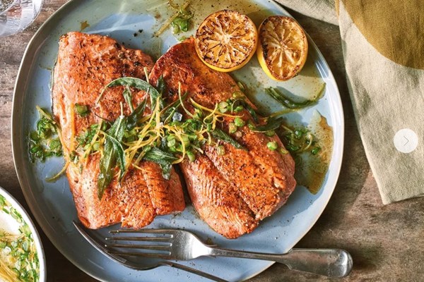 Wild salmon & fried sage gremolata