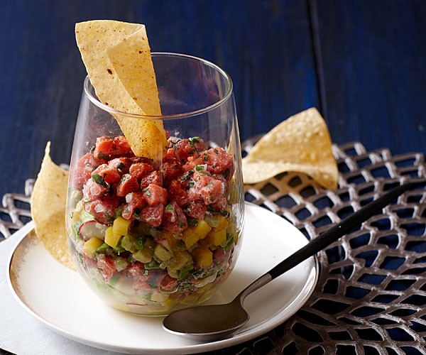 Wild salmon-avocado ceviche