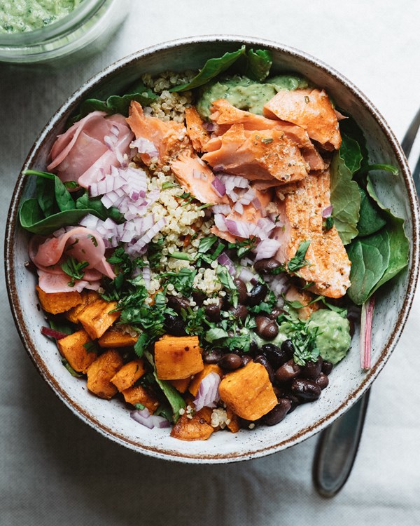  Wild salmon taco salad bowls 
