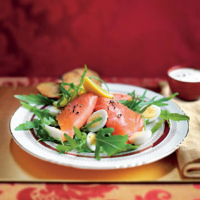 Wild smoked salmon with horseradish crème fraîche 
