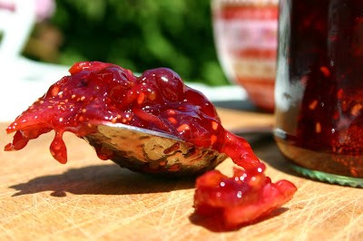 Wild strawberry, rose and purple gooseberry jam