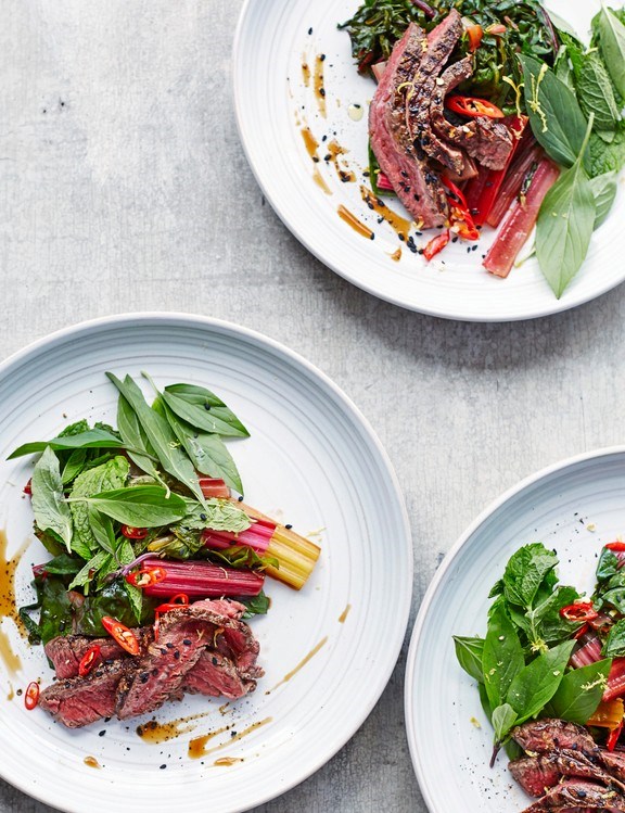 Wilted chard and beef 